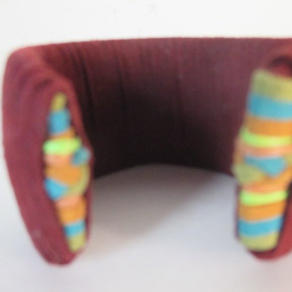 DANNIJO Cornelia Cuff Braided Suede Cuff Burgundy Orange Navy - Picture 4 of 10